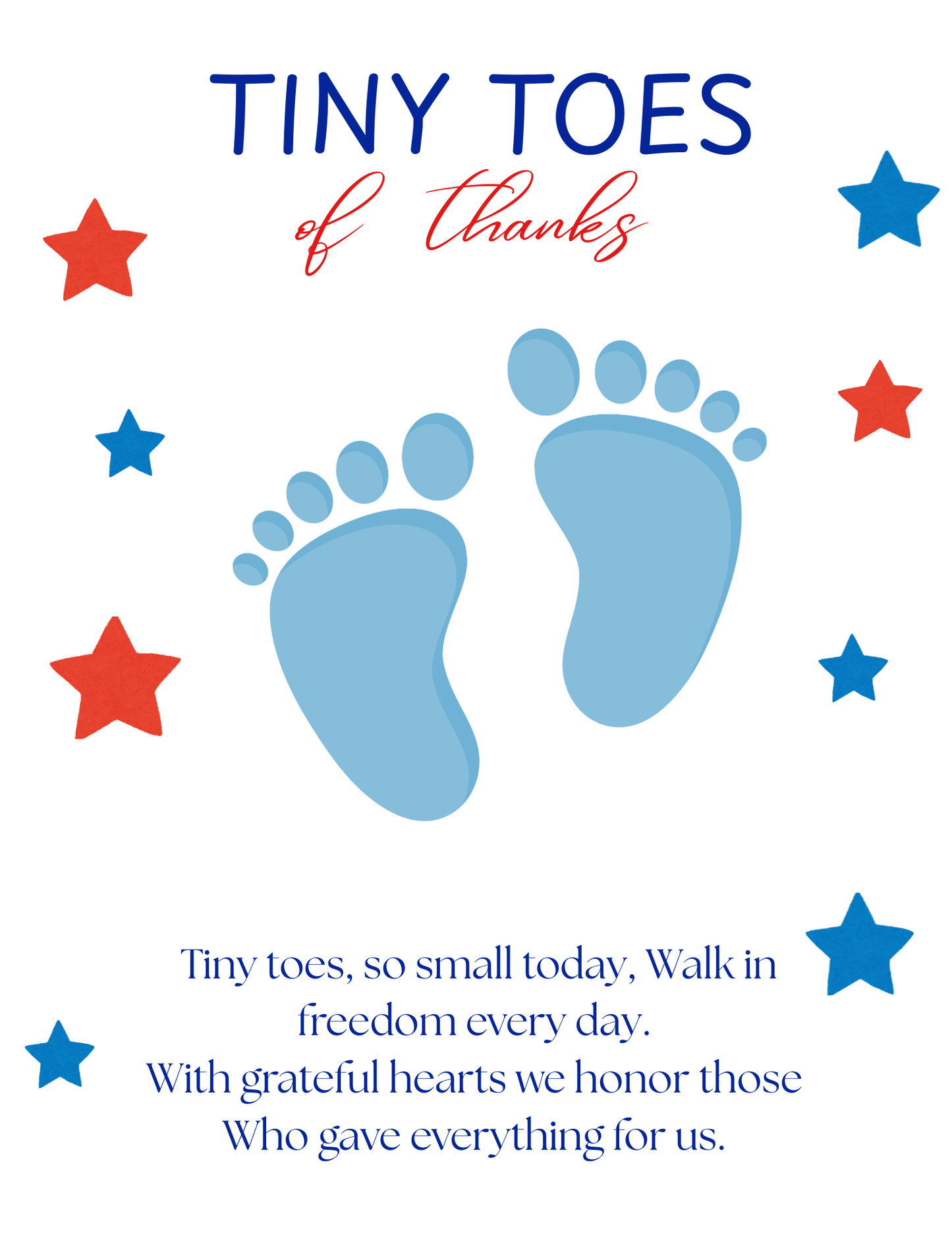 Memorial Day foot keepsake