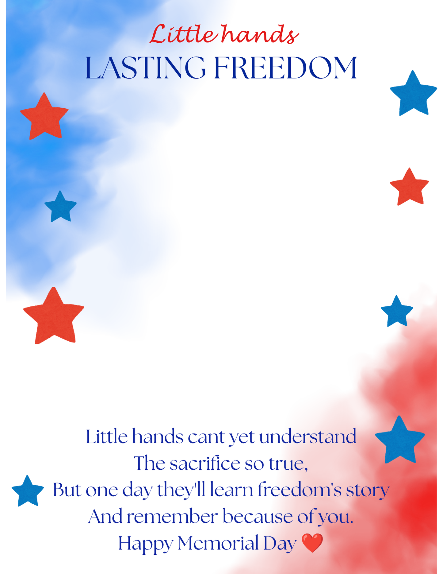 Memorial  Day handprint keepsake