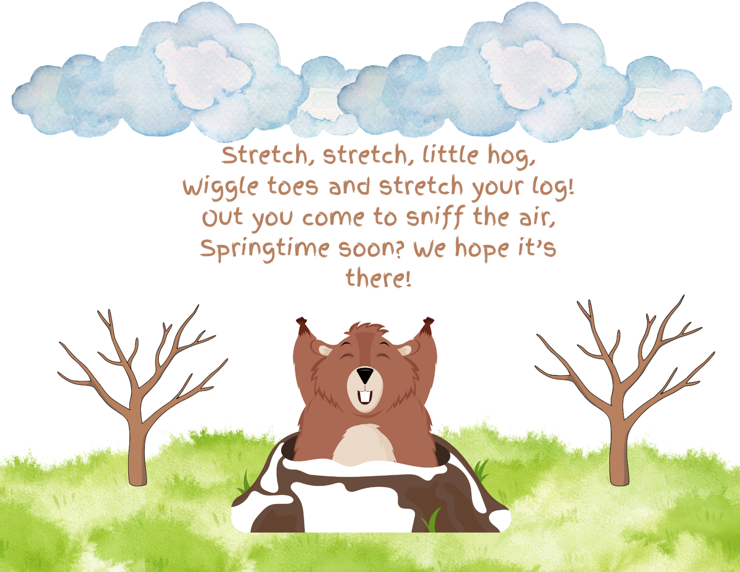 Cute Groundhog handprint keepsake