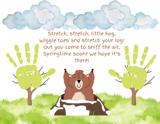 Cute Groundhog handprint keepsake